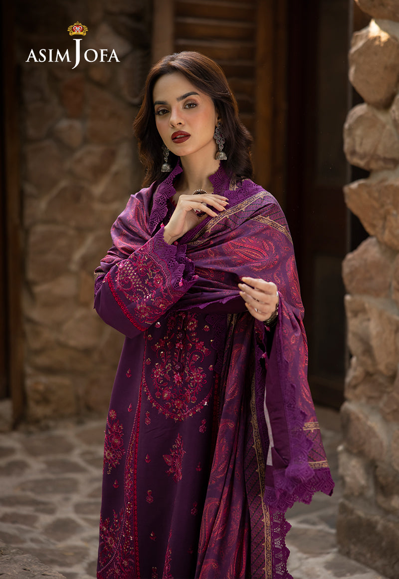 AJUW-29 EMBROIDERED VISCOSE 3 Pcs