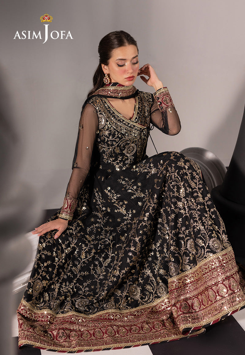 AJIZL-03 EMBROIDERED NET UNSTITCHED 3 PCS