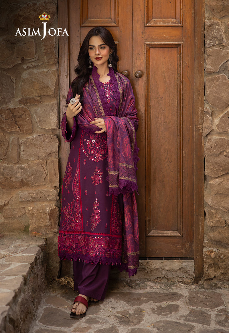 AJUW-29 EMBROIDERED VISCOSE 3 Pcs