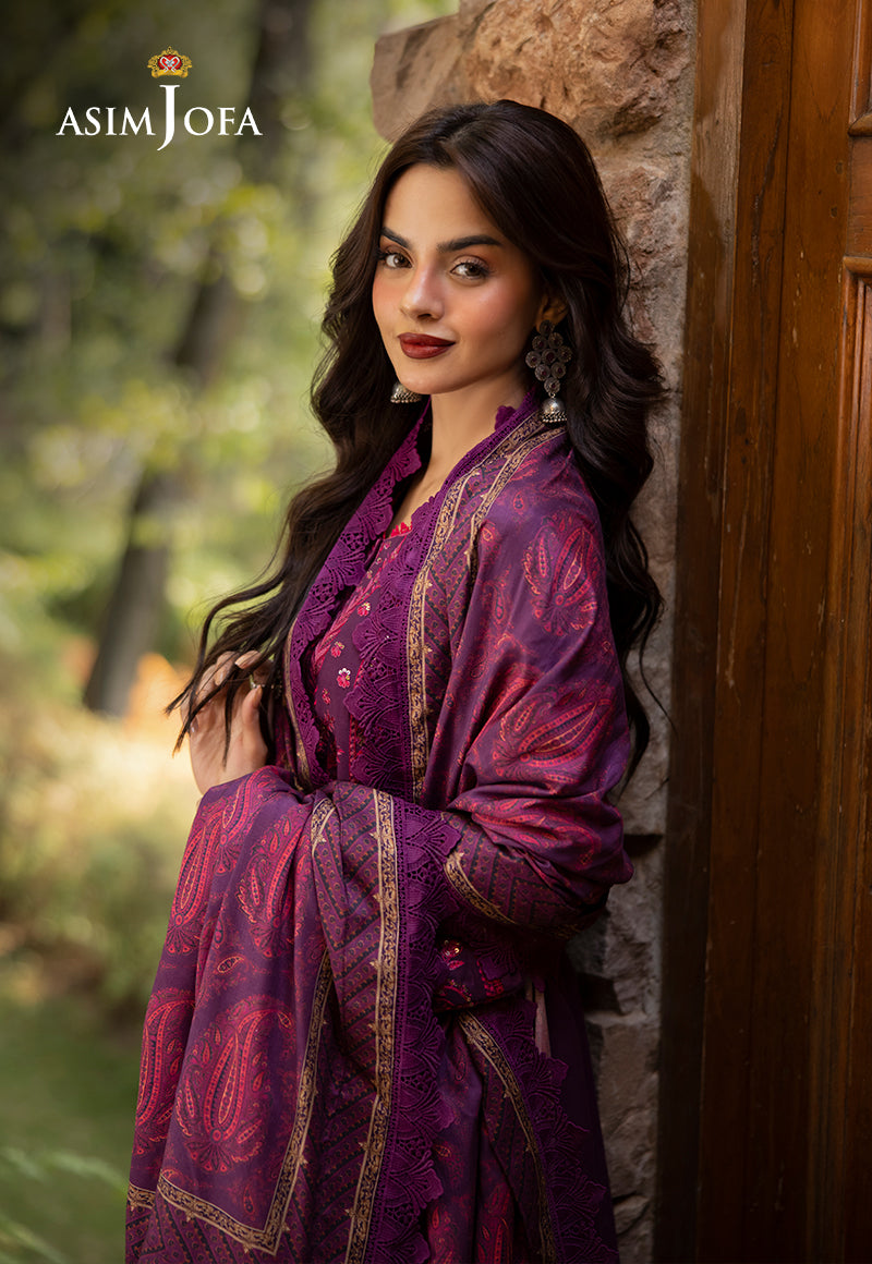 AJUW-29 EMBROIDERED VISCOSE 3 Pcs
