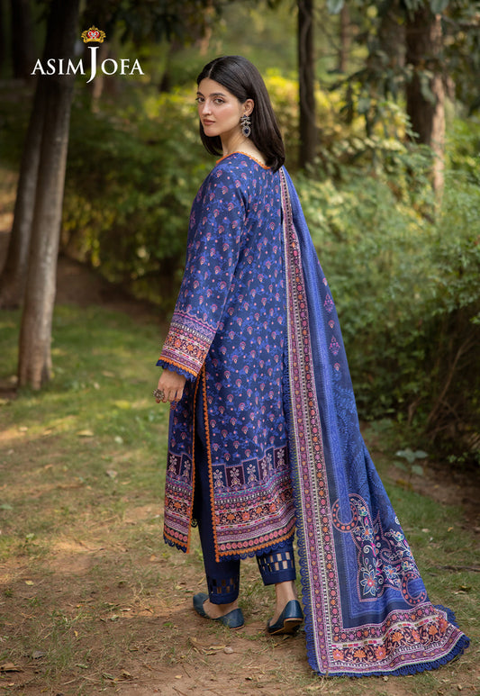 AJUW-33 PRINTED KHADDAR 3 Pcs