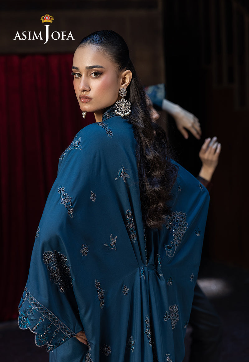 AJFO-01 EMBROIDERED BOSKI SILK UNSTITCHED 1 PC