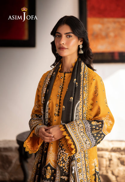 AJUW-38 PRINTED KHADDAR 3 Pcs