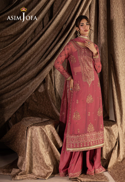 AJIZL-14 EMBROIDERED CHIFFON UNSTITCHED 3 PCS