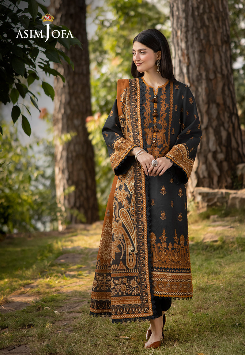 AJUW-37 PRINTED KHADDAR 3 Pcs