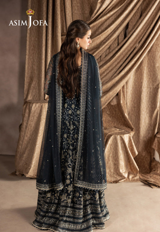 AJIZL-09 EMBROIDERED NET UNSTITCHED 3 PCS