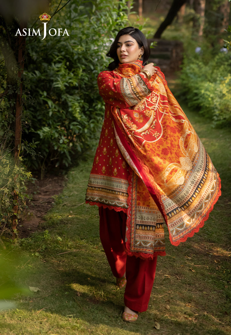 AJUW-47 PRINTED KHADDAR 3 Pcs