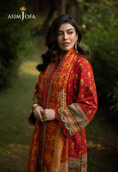 AJUW-47 PRINTED KHADDAR 3 Pcs
