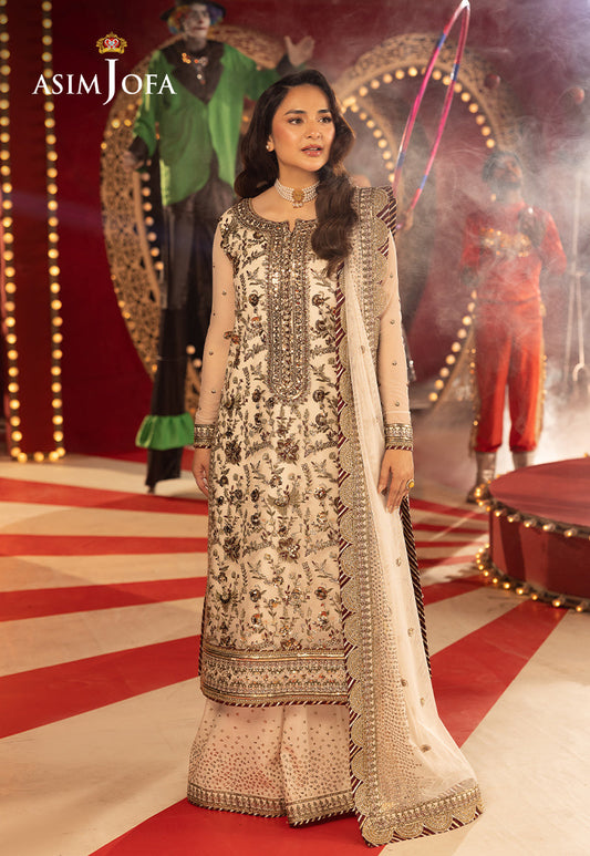 AJFO-11 EMBROIDERED NET UNSTITCHED 3 PCS