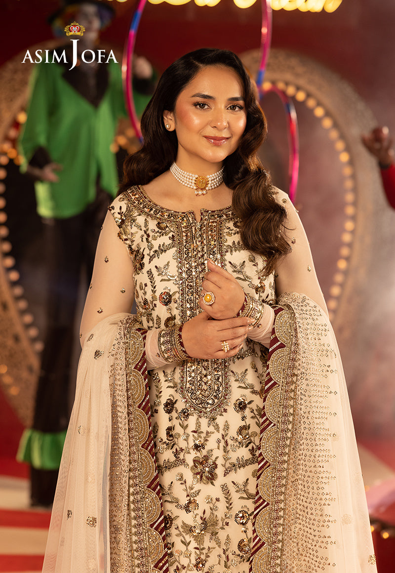 AJFO-11 EMBROIDERED NET UNSTITCHED 3 PCS