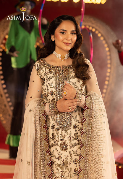 AJFO-11 EMBROIDERED NET UNSTITCHED 3 PCS