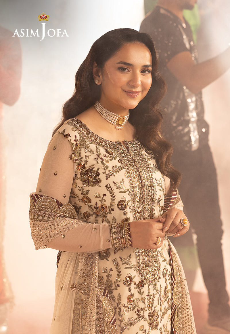 AJFO-11 EMBROIDERED NET UNSTITCHED 3 PCS
