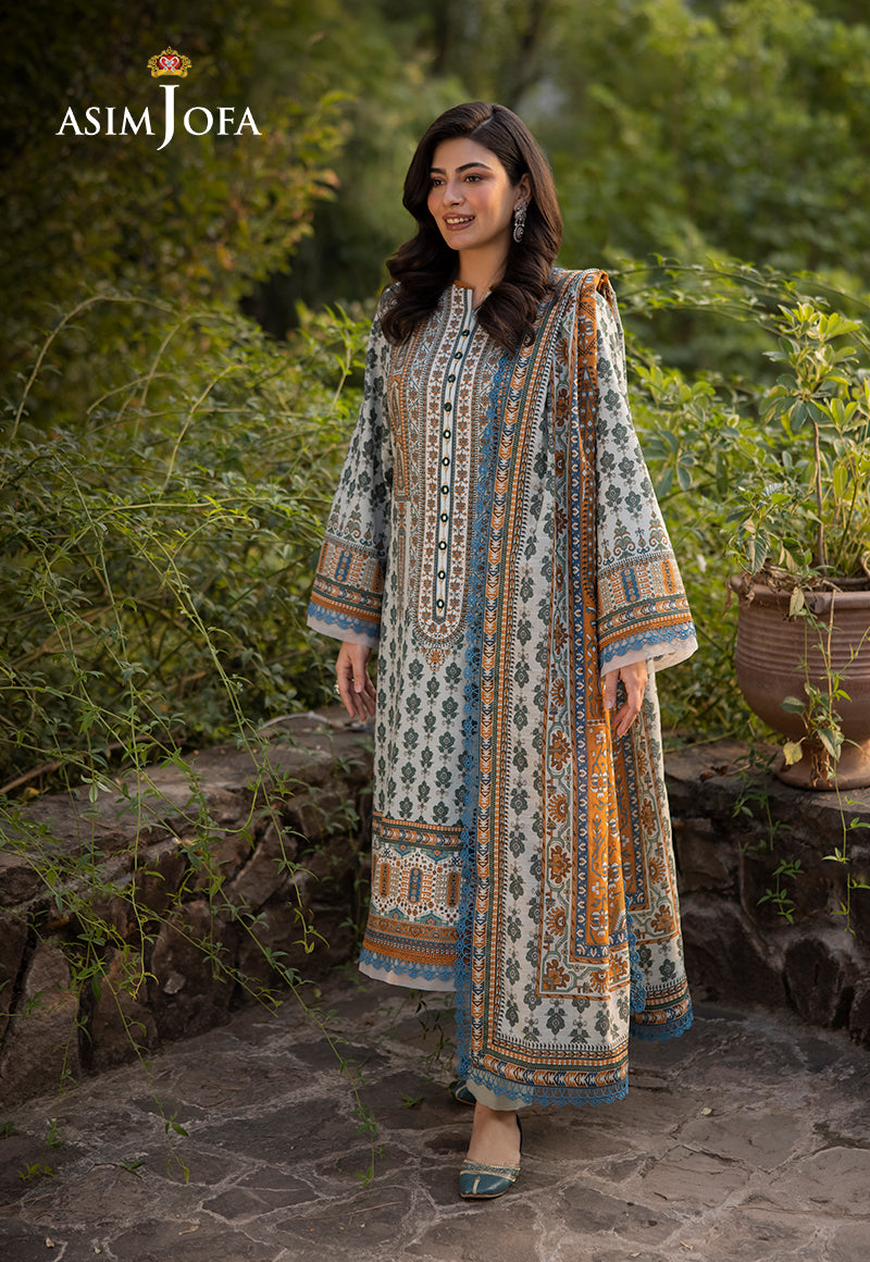 AJUW-42 PRINTED KHADDAR 3 Pcs