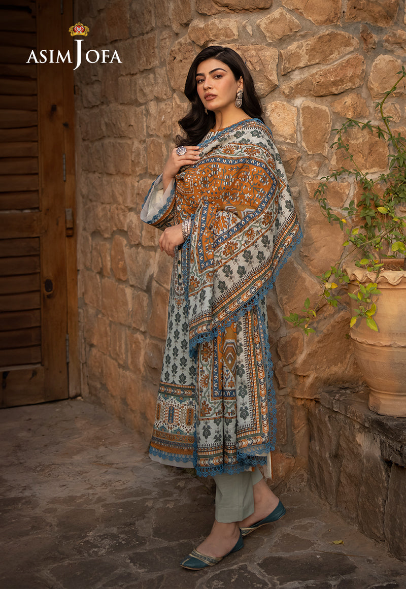 AJUW-42 PRINTED KHADDAR 3 Pcs