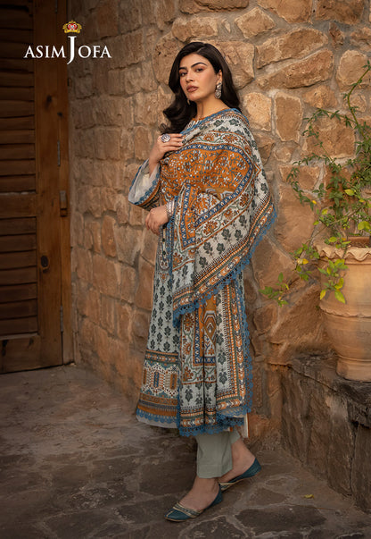 AJUW-42 PRINTED KHADDAR 3 Pcs