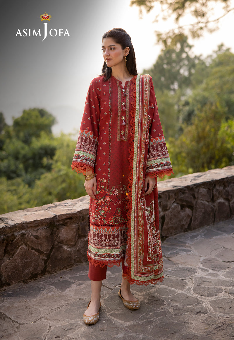AJUW-35 PRINTED KHADDAR 3 Pcs