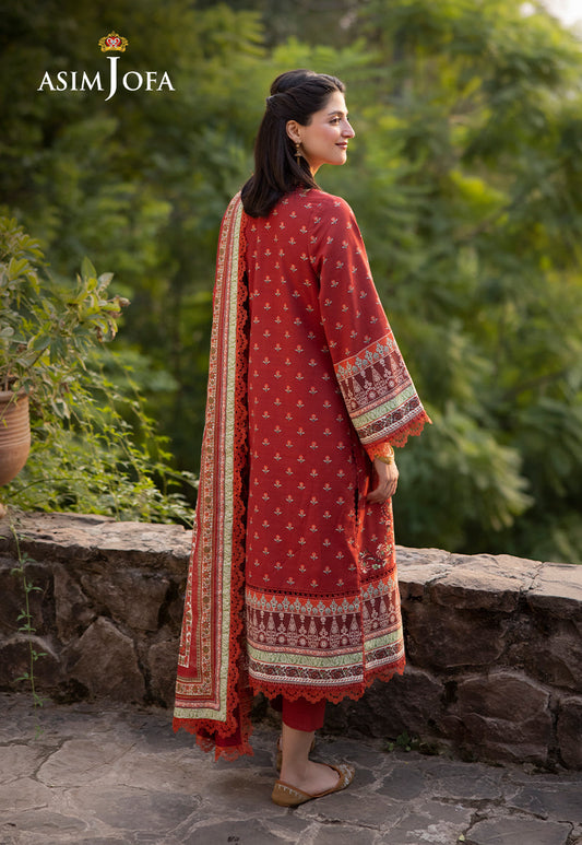 AJUW-35 PRINTED KHADDAR 3 Pcs