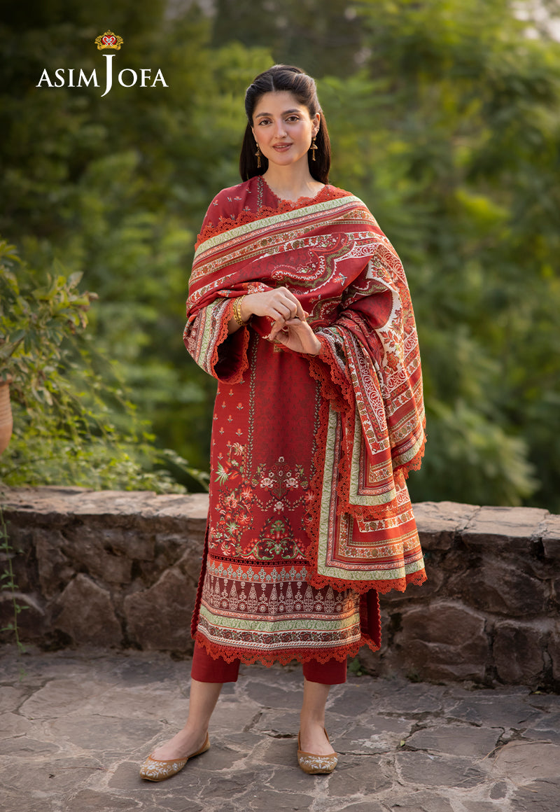 AJUW-35 PRINTED KHADDAR 3 Pcs