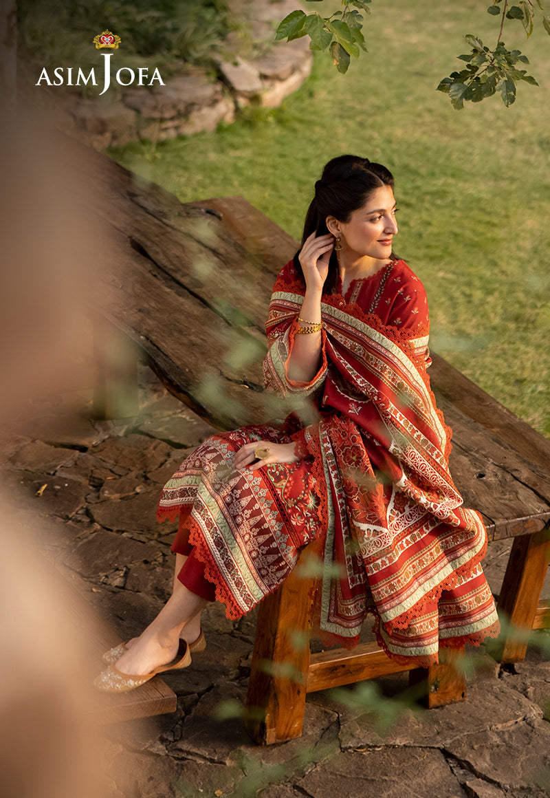 AJUW-35 PRINTED KHADDAR 3 Pcs