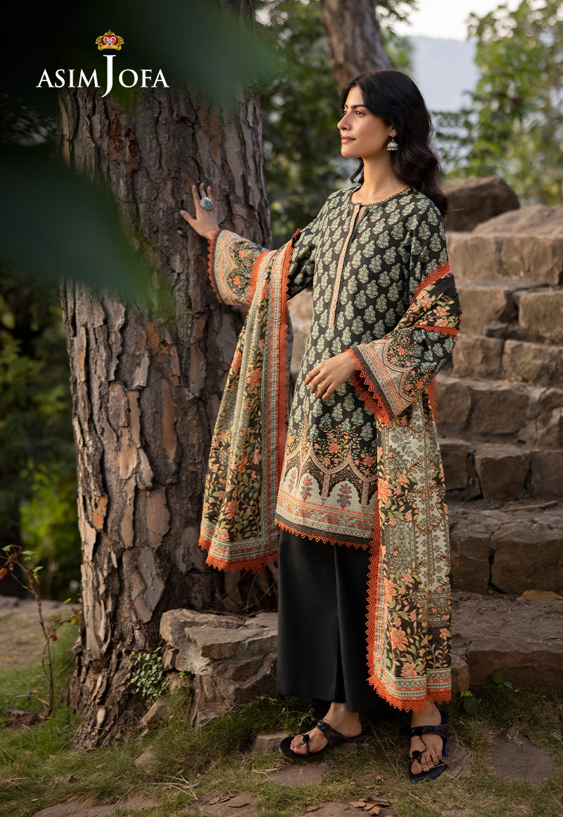 AJUW-43 PRINTED KHADDAR 3 Pcs