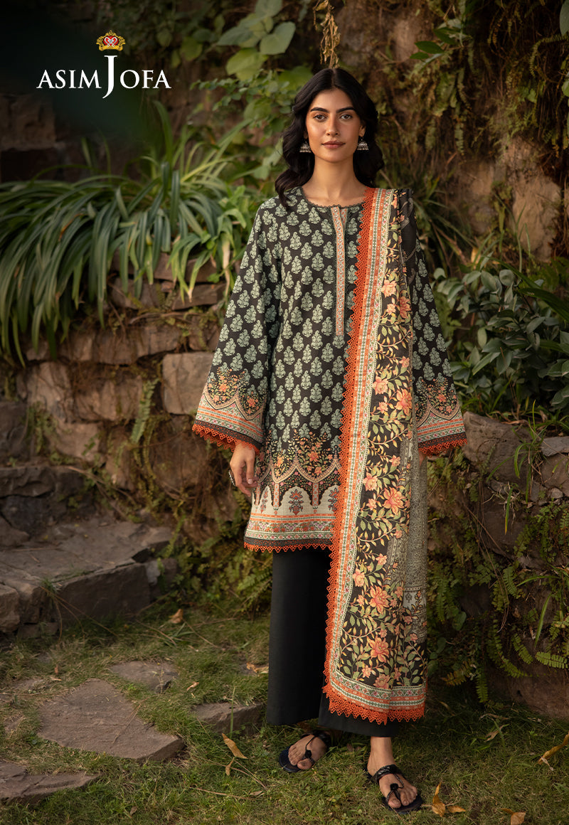 AJUW-43 PRINTED KHADDAR 3 Pcs