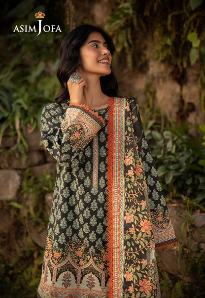 AJUW-43 PRINTED KHADDAR 3 Pcs
