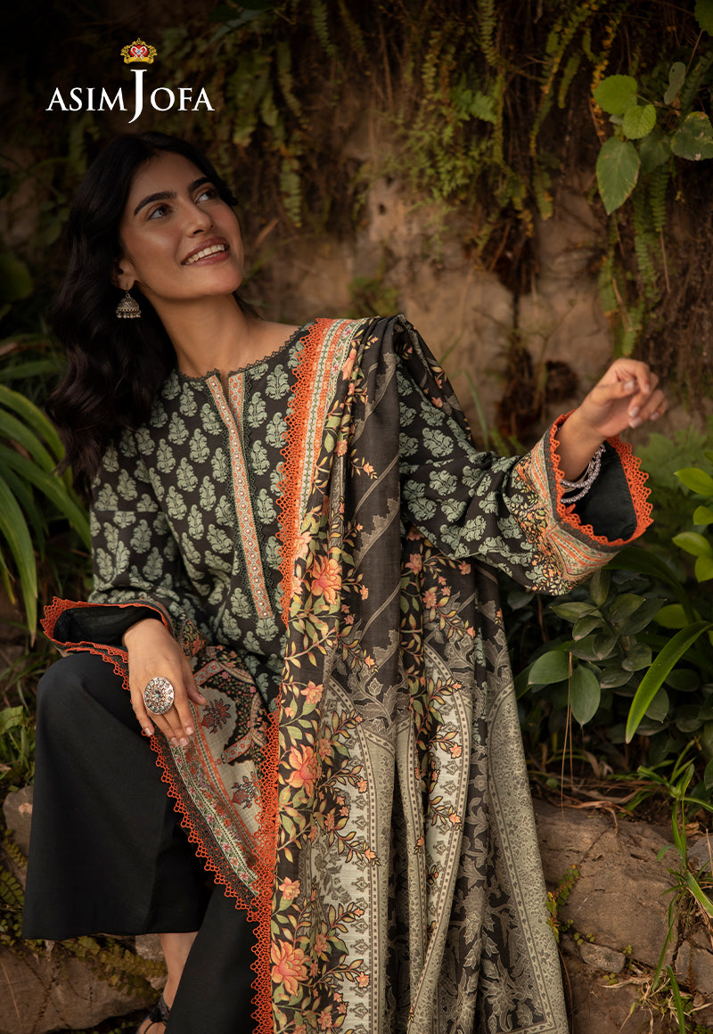 AJUW-43 PRINTED KHADDAR 3 Pcs