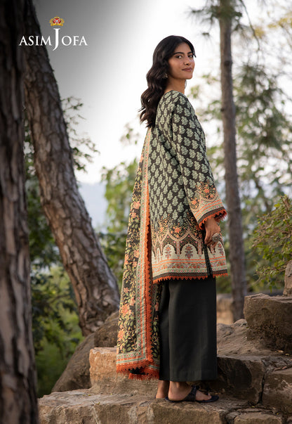 AJUW-43 PRINTED KHADDAR 3 Pcs