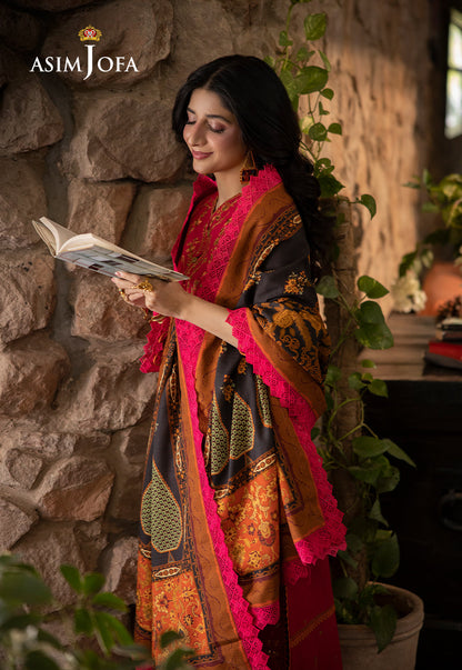 AJUW-12 EMBROIDERED KHADDAR 3 Pcs