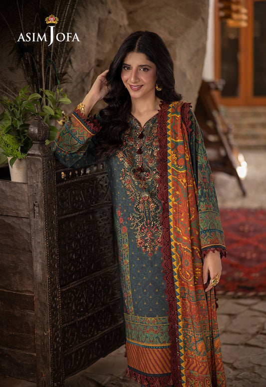 AJUW-21 EMBROIDERED VISCOSE 3 Pcs