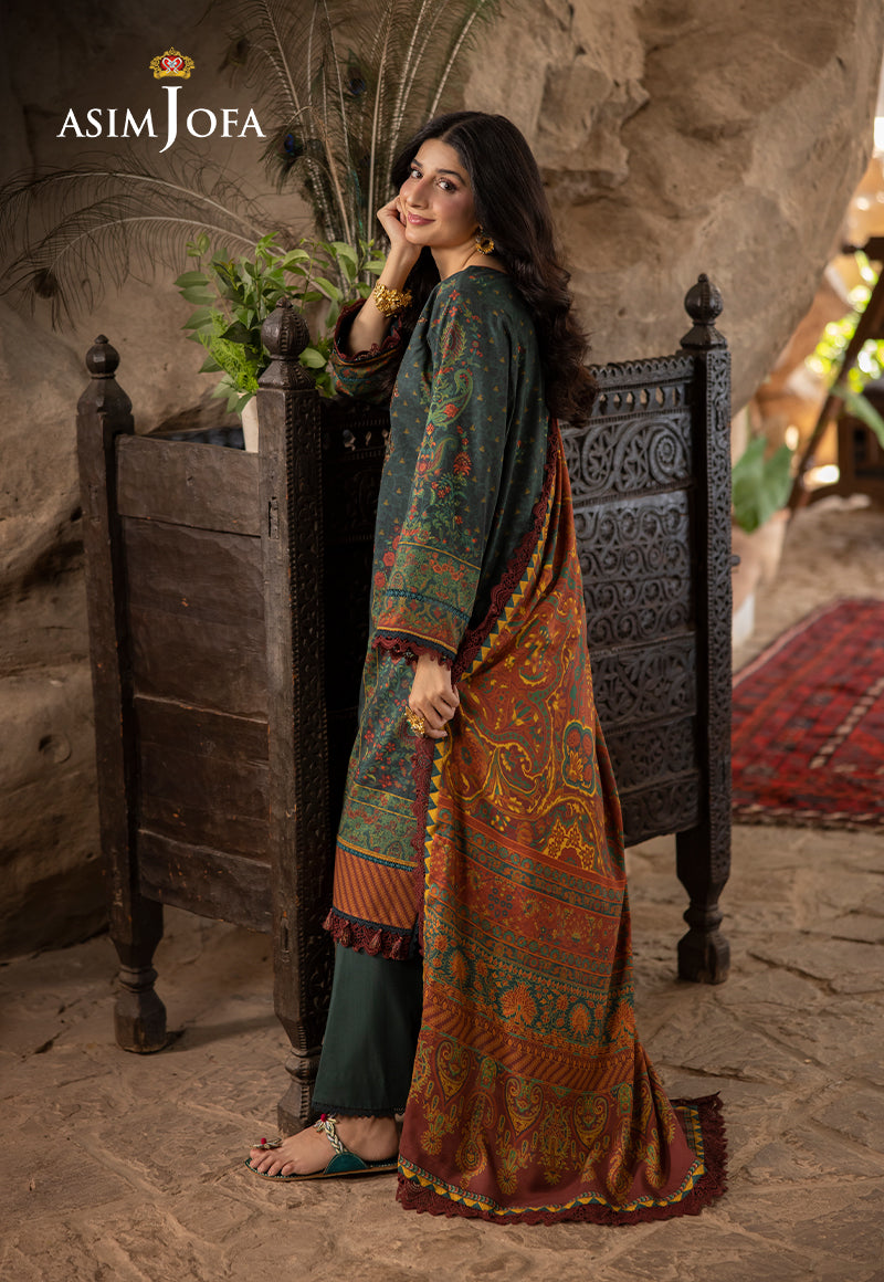 AJUW-21 EMBROIDERED VISCOSE 3 Pcs