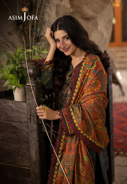 AJUW-21 EMBROIDERED VISCOSE 3 Pcs