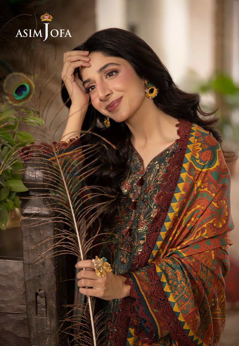 AJUW-21 EMBROIDERED VISCOSE 3 Pcs