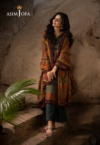 AJUW-21 EMBROIDERED VISCOSE 3 Pcs