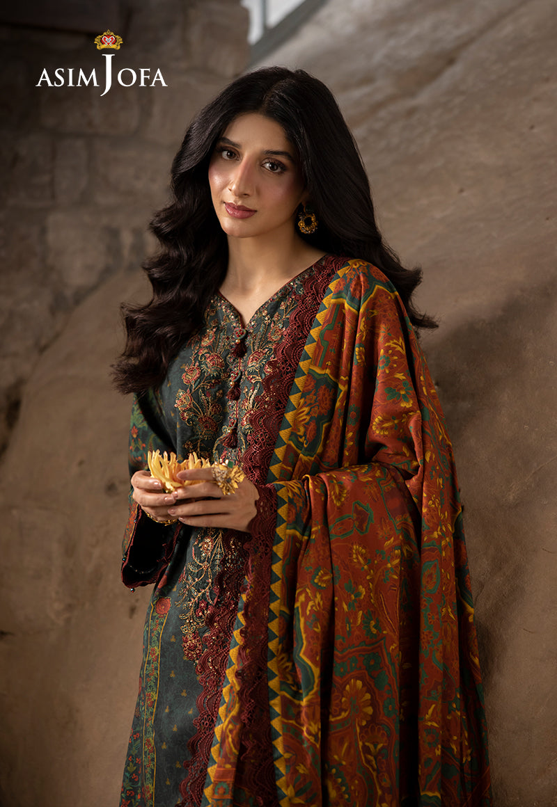 AJUW-21 EMBROIDERED VISCOSE 3 Pcs