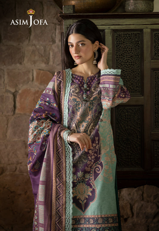 AJUW-57 PRINTED KHADDAR 3 Pcs