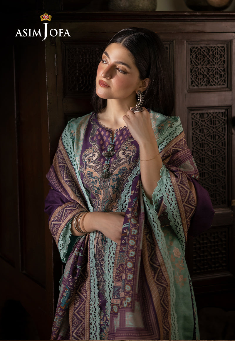 AJUW-57 PRINTED KHADDAR 3 Pcs