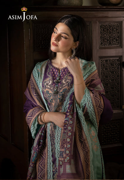 AJUW-57 PRINTED KHADDAR 3 Pcs