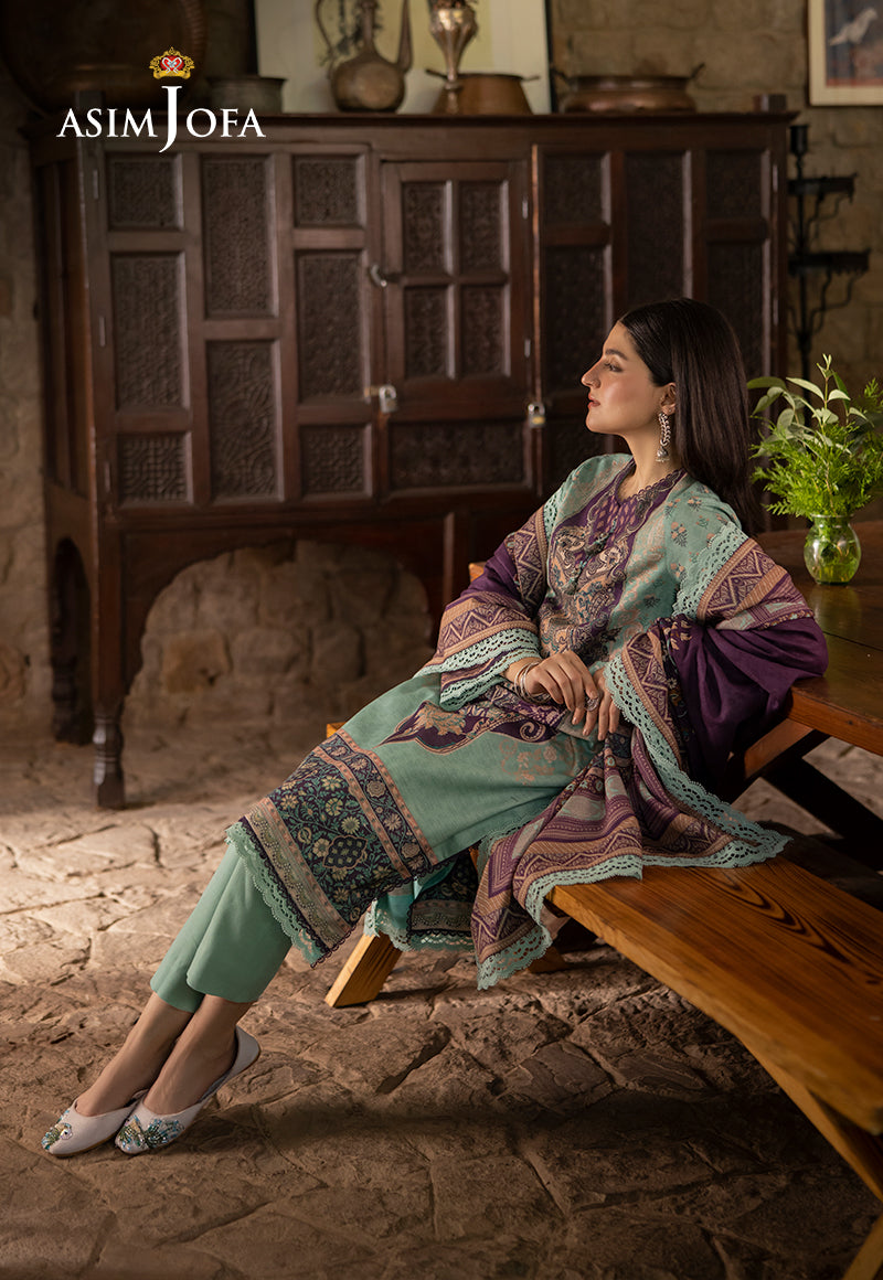 AJUW-57 PRINTED KHADDAR 3 Pcs