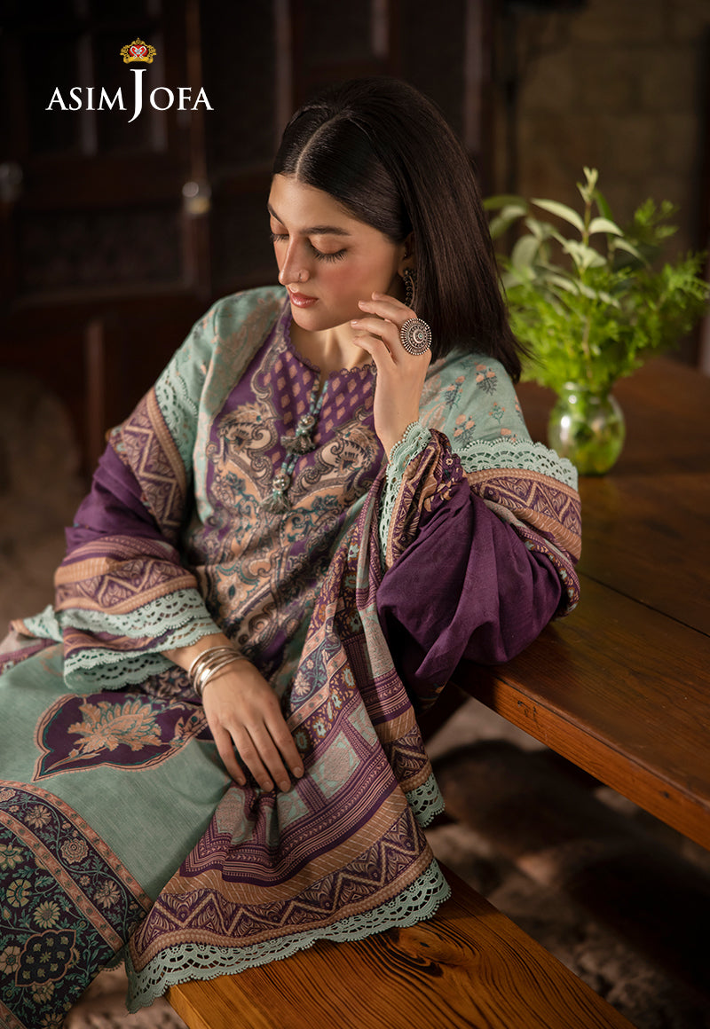 AJUW-57 PRINTED KHADDAR 3 Pcs