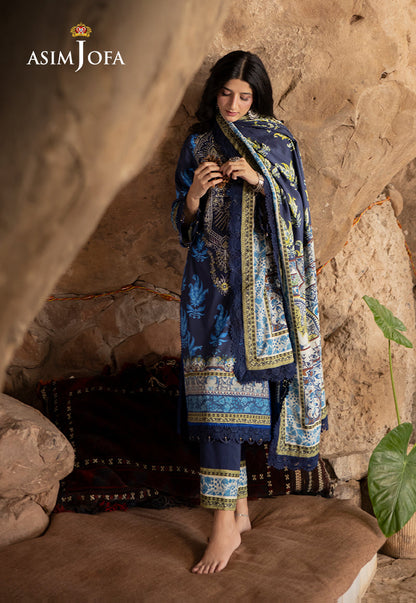 AJUW-16 EMBROIDERED VISCOSE 3 Pcs