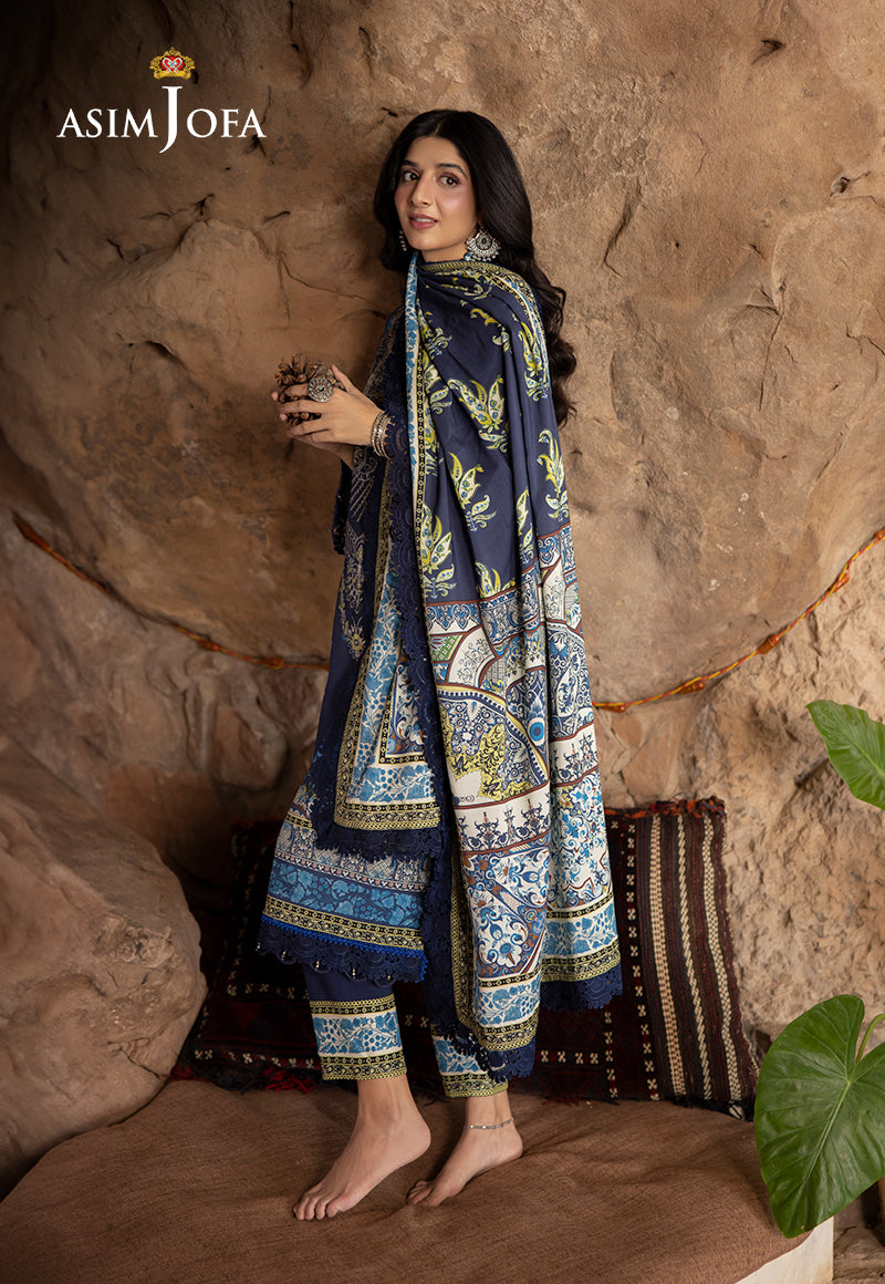 AJUW-16 EMBROIDERED VISCOSE 3 Pcs