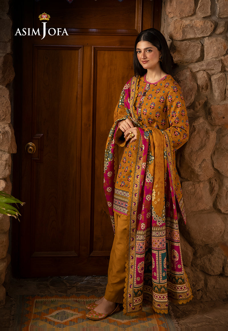 AJUW-56 PRINTED KHADDAR 3 Pcs