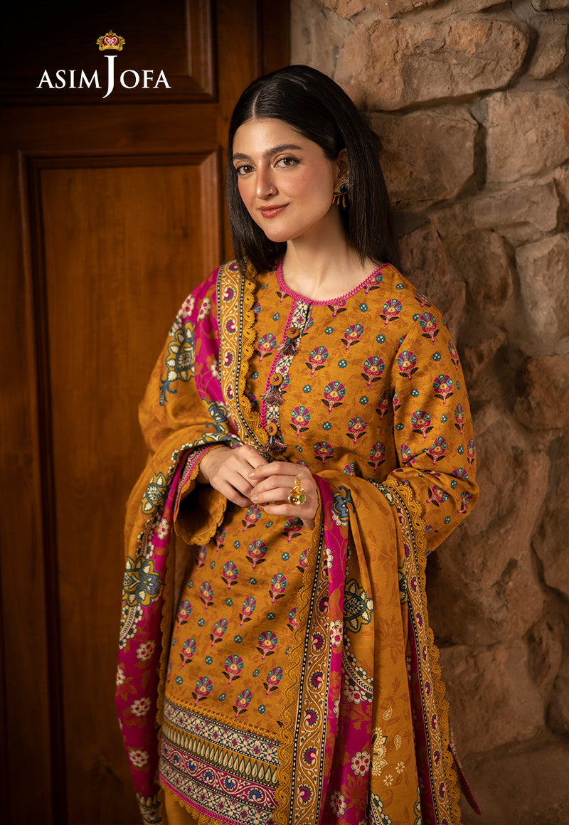 AJUW-56 PRINTED KHADDAR 3 Pcs