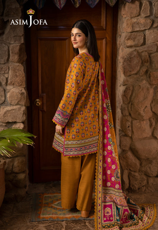 AJUW-56 PRINTED KHADDAR 3 Pcs