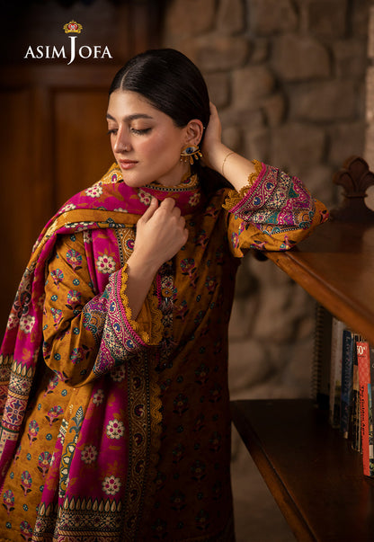 AJUW-56 PRINTED KHADDAR 3 Pcs