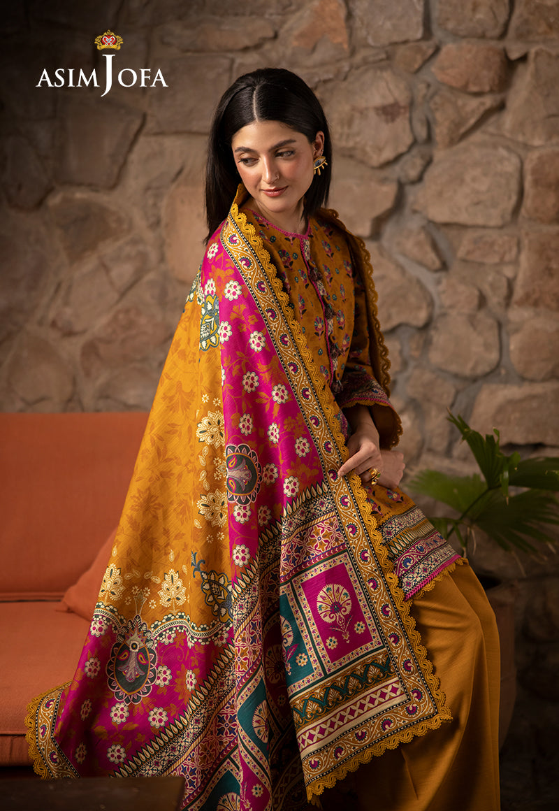 AJUW-56 PRINTED KHADDAR 3 Pcs