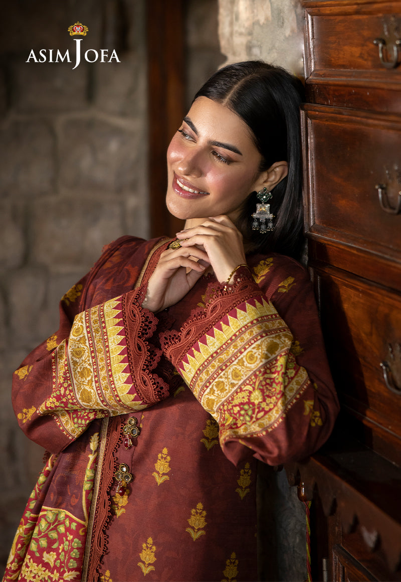 AJUW-59 PRINTED KHADDAR 3 Pcs