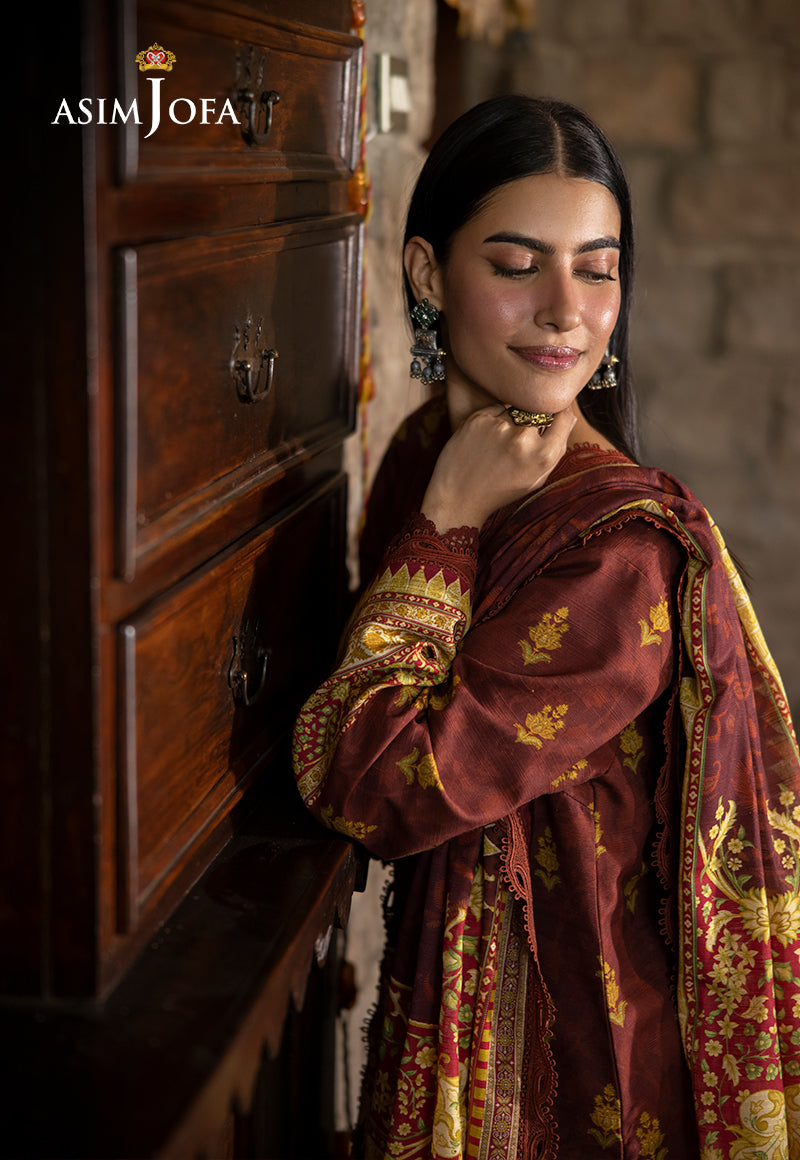 AJUW-59 PRINTED KHADDAR 3 Pcs