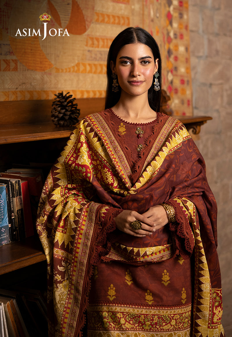 AJUW-59 PRINTED KHADDAR 3 Pcs